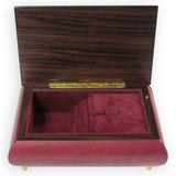 Italian Music Box, ", Arabesque Inlay, Wine Red