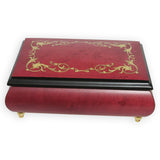 Italian Music Box, ", Arabesque Inlay, Wine Red