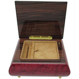 Italian Music Box, ", Red Wine Heart Floral Inlay