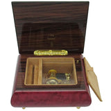 Italian Music Box, ", Red Wine Heart Floral Inlay