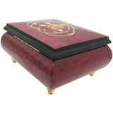 Italian Music Box, ", Red Wine Heart Floral Inlay
