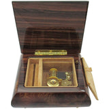 Italian Music Box, ", Elm Wood Ribbon Floral Inlay