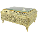 Glass Top Music Box, ", Fluttering Butterfly, Made Japan, Gold