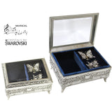 Glass Top Music Box, ", Fluttering Butterfly, Made Japan