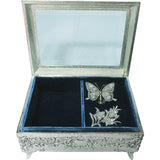 Glass Top Music Box, ", Fluttering Butterfly, Made Japan