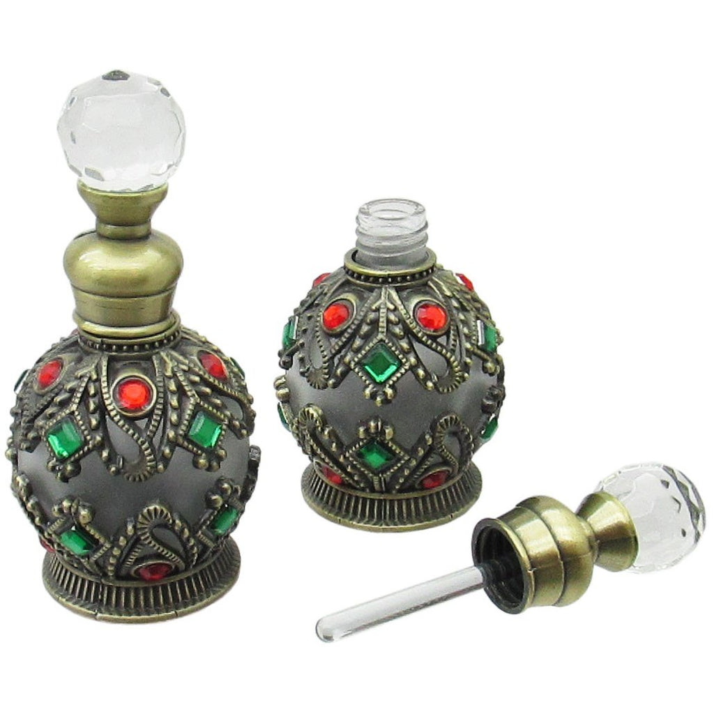 Decorated Perfume Bottle, ml, Antique Brass