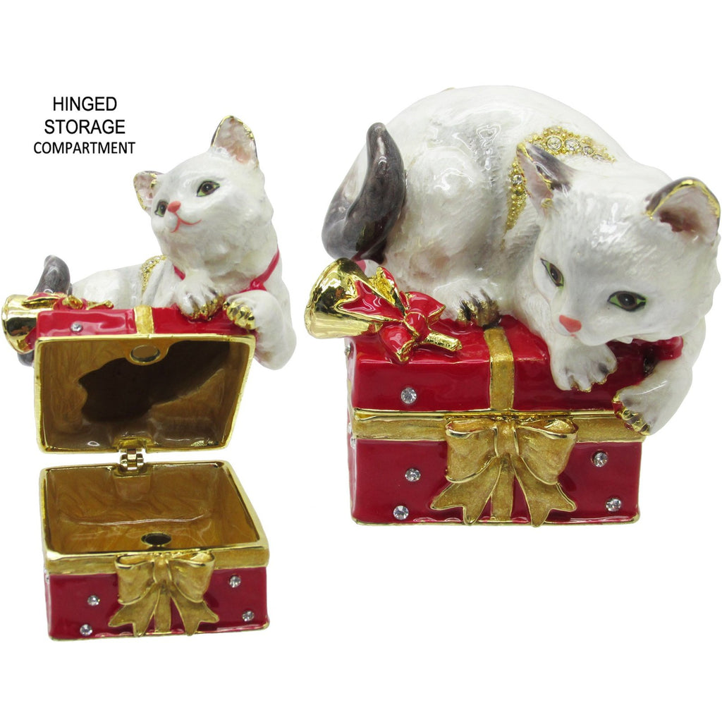 RUCINNI Cat Jeweled Trinket Box,