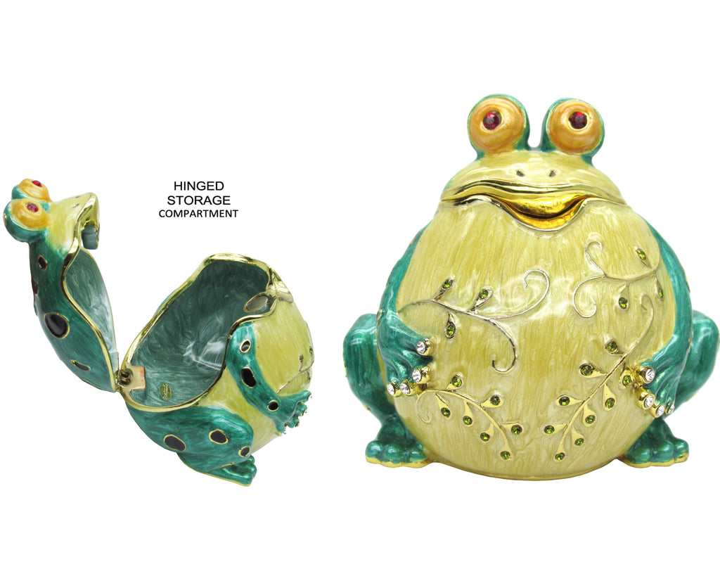 RUCINNI Round Frog Jeweled Trinket Box