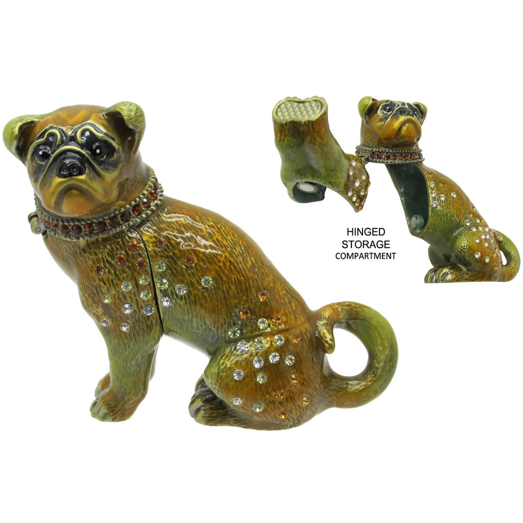 RUCINNI Pug Jeweled Trinket Box