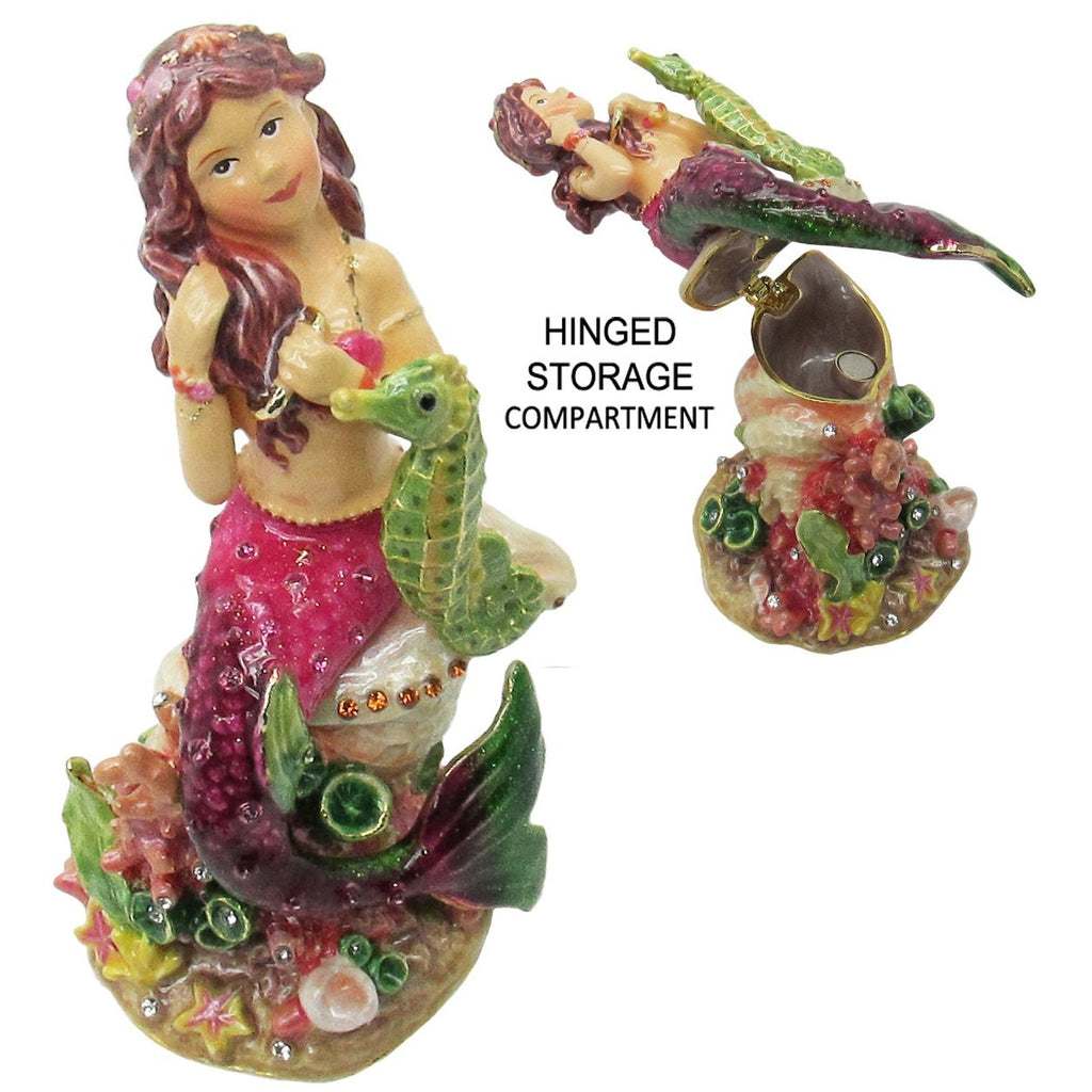 RUCINNI Mermaid Jeweled Trinket Box, Pink