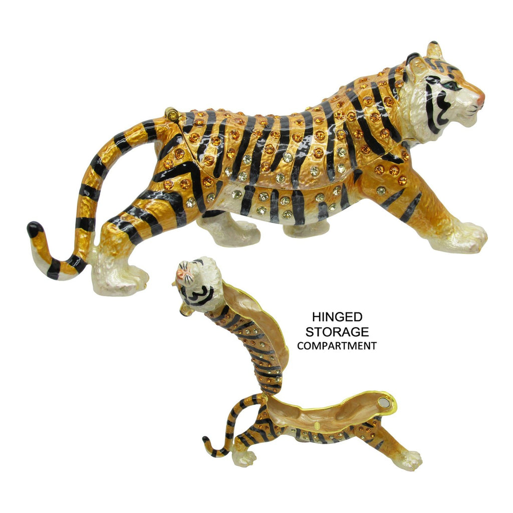 RUCINNI Tiger Jeweled Trinket Box, Brown