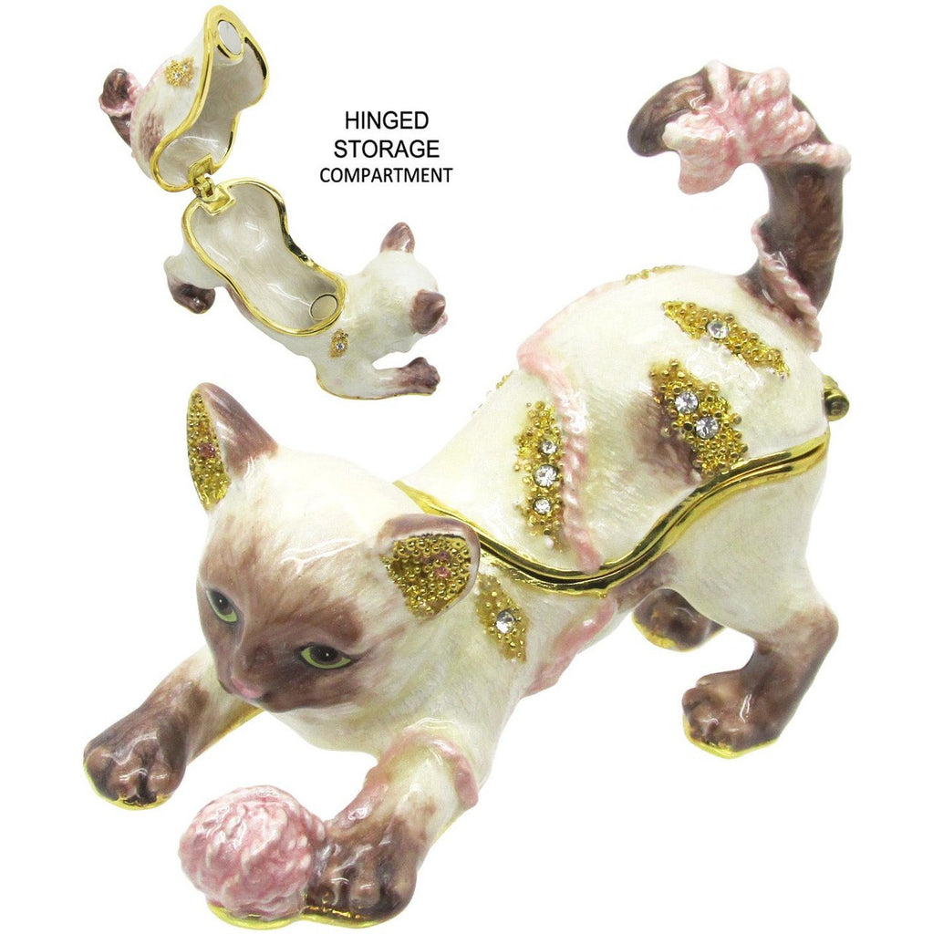 RUCINNI Cat Jeweled Trinket Box,