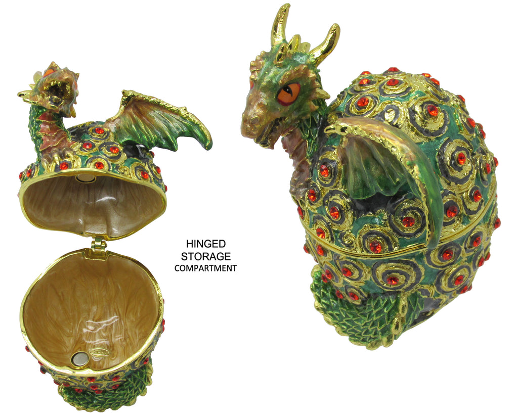 RUCINNI Hatching Dragon Jeweled Trinket Box