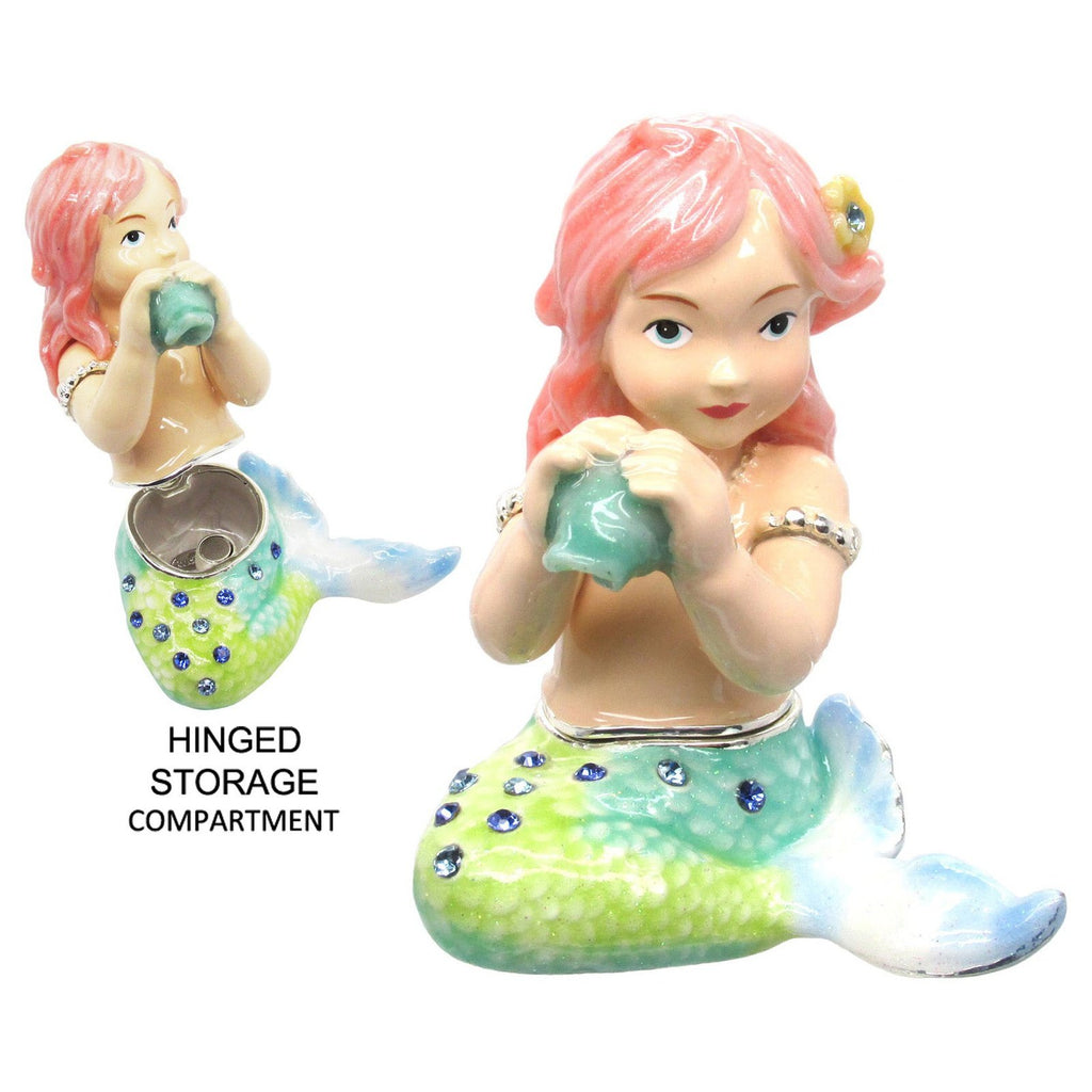 RUCINNI Mermaid Jeweled Trinket Box, Blue,