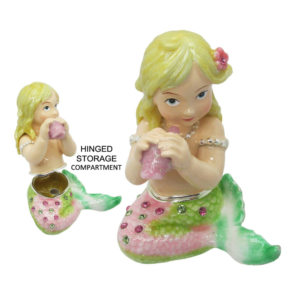 RUCINNI Mermaid Jeweled Trinket Box, Pink,