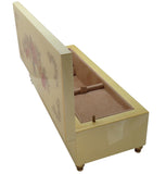 Italian Music Box, 8.5",  Floral Inlay, Cream