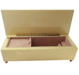 Italian Music Box, 8.5",  Floral Inlay, Cream