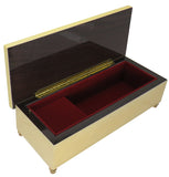 Italian Music Box, 8.5", Floral & Musical Inlay, Cream