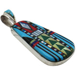 Native American MultiStone Inlay Pendant with 18" Chain