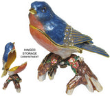 Bluebird Jeweled Trinket Box with Austrian Crystals