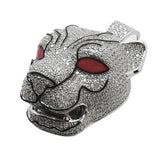 Iced Out Bling Sterling Silver Tiger Head Pendant with 20" Chain