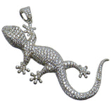 Iced Out Bling Sterling Lizard Pendant with 20" Chain