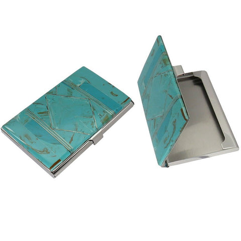 Southwestern Turquoise Inlay Card Holder