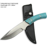 Southwestern Turquoise Inlay Fixed Blade Knife,
