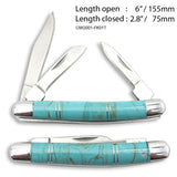 Southwestern Turquoise Inlay Pocket Knife, Blade