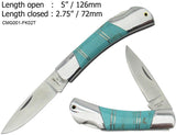 Southwestern Turquoise Inlay Pocket Knife, w/Bolsters