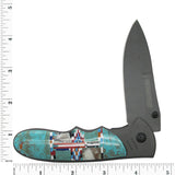 Southwestern Gemstone Inlay Folding Knife,