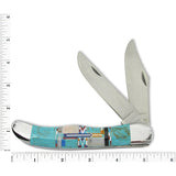 Southwestern Gemstone Inlay Large Blade Folding Knife Sheath