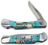 Southwestern Gemstone Inlay Pocket Knife,