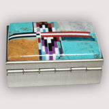 Southwestern Gemstone Inlay Pill Box,
