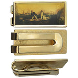 Currier Ives Vintage Money Clip, Rail Shooting