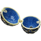 Hanging Egg Jeweled Trinket Box SWAROVSKI Crystals, Blue