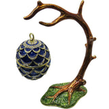 Hanging Egg Jeweled Trinket Box SWAROVSKI Crystals, Blue