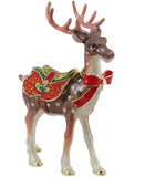 Reindeer Jeweled Trinket Box with Austrian Crystals, Large