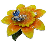 Sunflower Jeweled Trinket Box Austrian Crystals