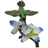 Hummingbird Jeweled Trinket Box Austrian Crystals,