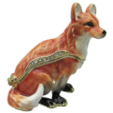Red Fox Cub Jeweled Trinket Box Austrian Crystals