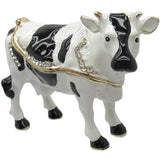 Cow Jeweled Trinket Box Austrian Crystals