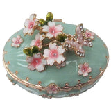 Victorian Flower Jeweled Trinket Box Austrian Crystals