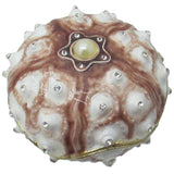 Sea Urchin Jeweled Trinket Box Austrian Crystals, Brown