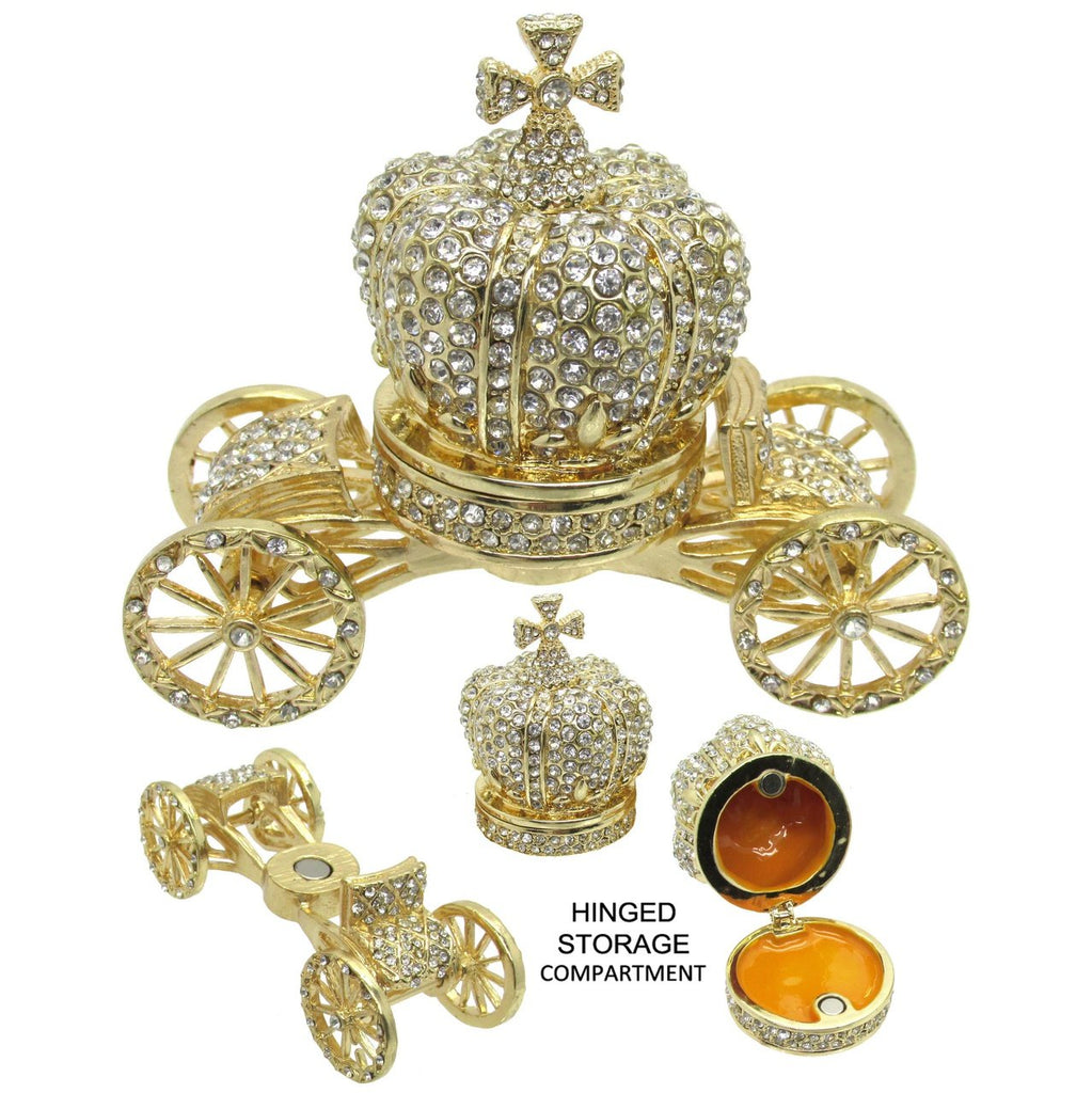 Royal Carriage Jeweled Trinket Box Austrian Crystals