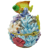 Coral Fish Jeweled Trinket Box Austrian Crystals