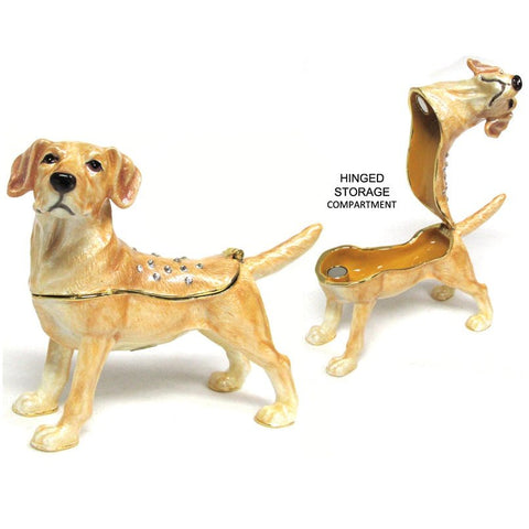 Labrador Jeweled Trinket Box with Austrian Crystals
