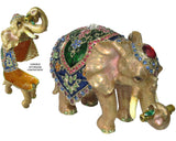 Circus Elephant Jeweled Trinket Box Austrian Crystals,