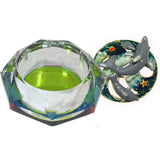 Dolphin Glass Jeweled Trinket Box
