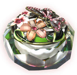 Butterfly Glass Jeweled Trinket Box